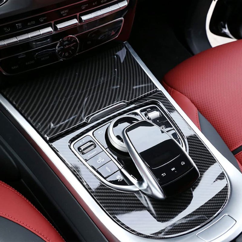 غطاء تزيين لوحة الكونسول المركزي من ألياف الكربون لسيارة مرسيدس بنز GClass W464 G63 AMG G550 G500 20192023 ملحقات بنز